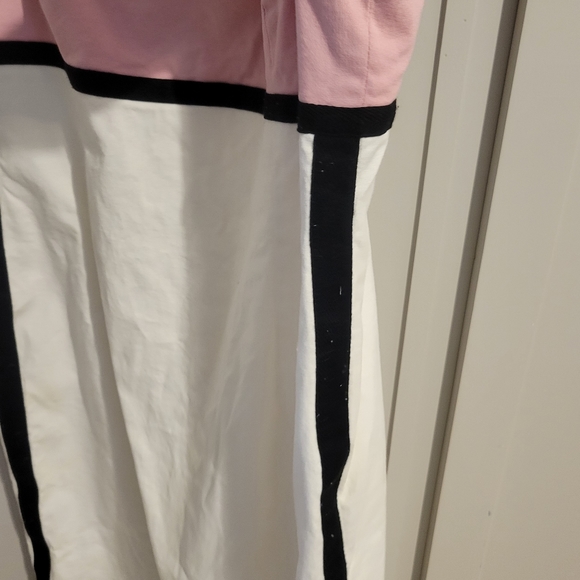 Woman’s Liz Claiborne sheath dress, pink and white with lines on the sides - Picture 7 of 9